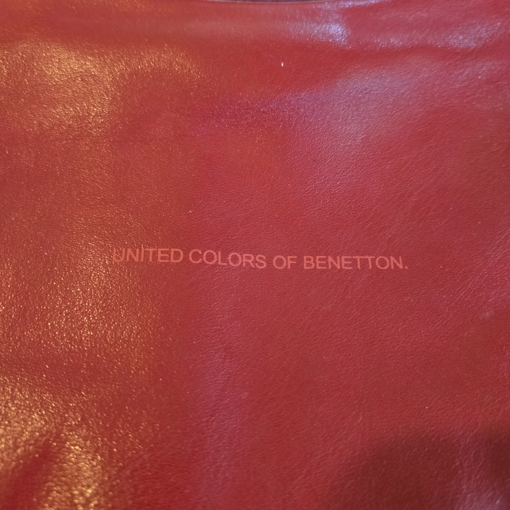 United Colors Of Benetton Burgundy Red Mini Circle-Handle Leather Bag 12x13.5 - Picture 10 of 12